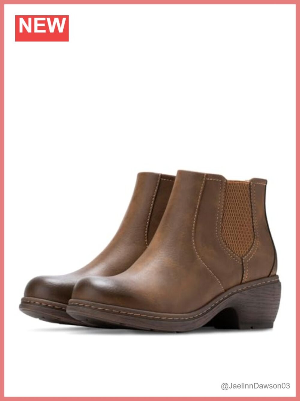 Eastland Women's Heidi Ankle Boot, Synthetic Pull-On Chelsea, 2 1/4" Block Heel